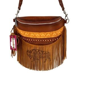 Red Dirt Hat Women's Fringe Sling Crossbody Bag Buffalo Cowgirl Western Landman
